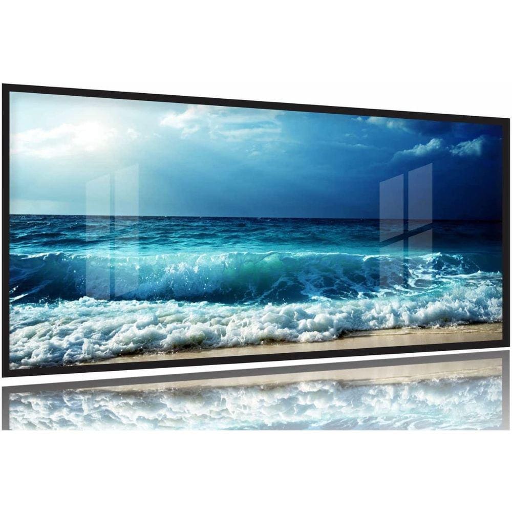 Quadro Decorativo Ondas Mar 130x60 Moldura Preta 2x2