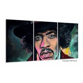 Quadro Jimi Hendrix Moderno Em Tecido 3 Peças 120x60
