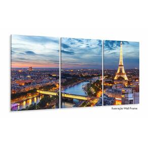 Quadro Decorativo Paris Paisagem Em Tecido 3 Peças