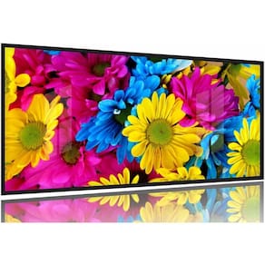 Quadro Decorativo Flores Coloridas Sala 130x60 Moldura Preta 2x2