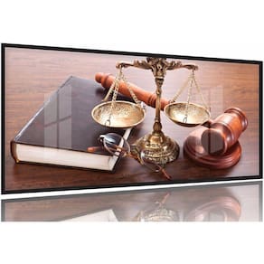 Quadro Decorativo Direito Advocacia 130x60 Moldura Preta 2x2