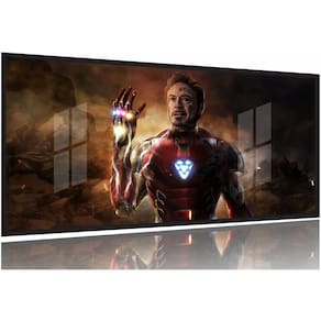 Quadro Homem de Ferro Para Quarto 130x60 Moldura Preta 2x2