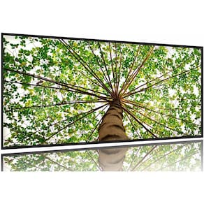Quadro Árvore Folhagem Verde Para Sala Hall 130x60 Moldura Preta 2x2