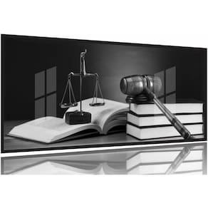 Quadro Para Escritório de Advocacia em Preto e Branco 130x60 Moldura Preta 2x2