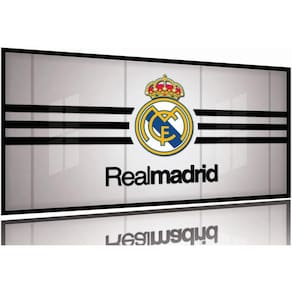Quadro decorativo Real Madrid C F 130x60 Moldura Preta 2x2