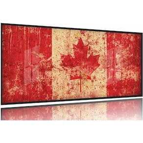 Quadro Arte Mosaico Bandeira Canadá decorativo 130x60 Moldura Preta 2x2