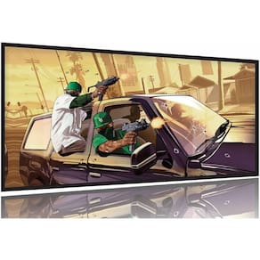Quadro decorativo GTA V Jogos 130x60 Moldura Preta 2x2
