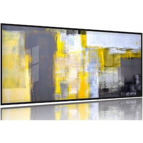 Quadro Decorativo Abstrato Moderno 130x60 Moldura Preta 2x2
