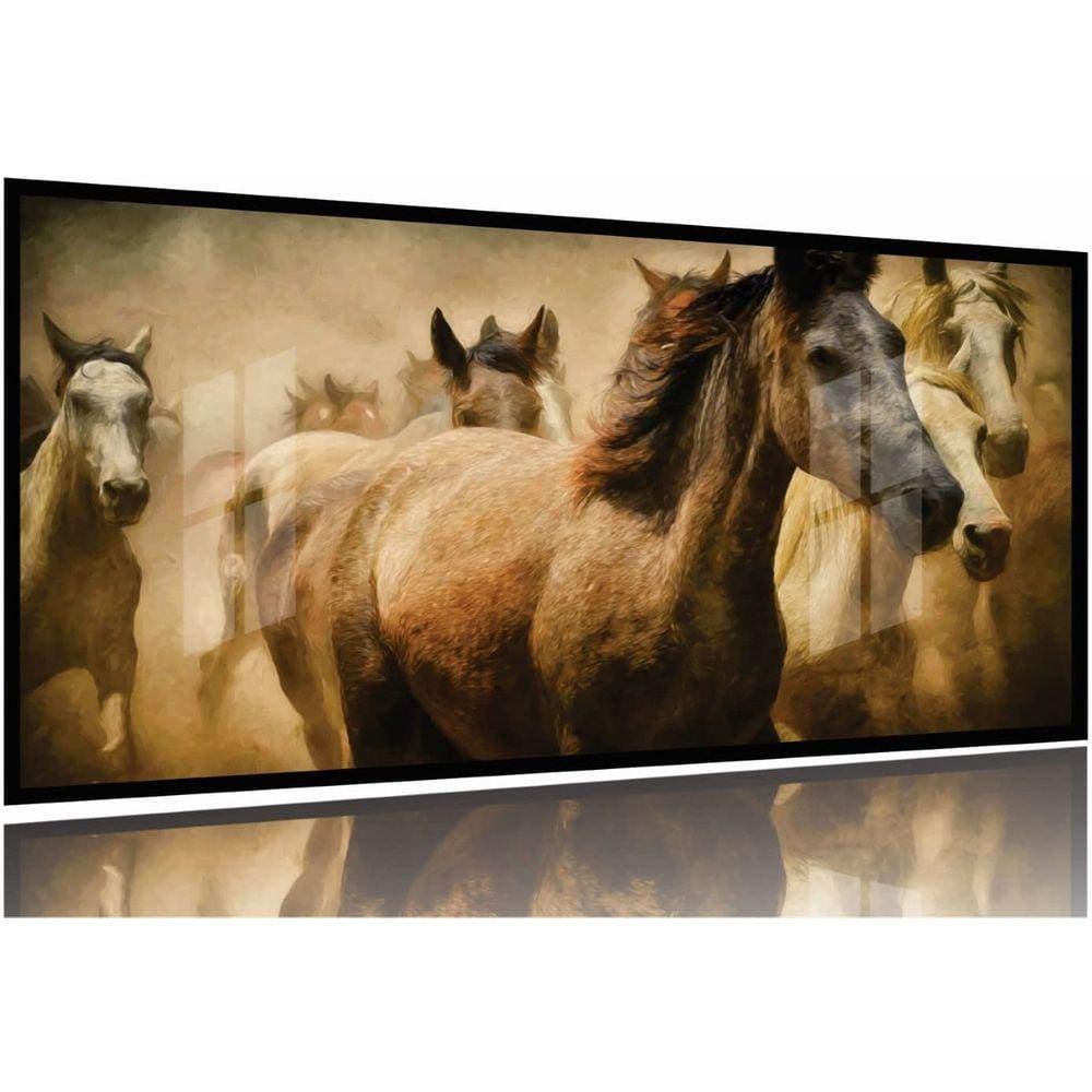 Quadro Decorativo Sala Quarto Árvore Grande Azul 130x60 Moldura Preta 2x2