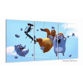 Quadro Decorativo Grizzy e os Lemmings 2 120x60 3 peças em t