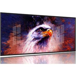 Quadro Decorativo Águia Artístico Mosaico130x60 Moldura Preta 2x2