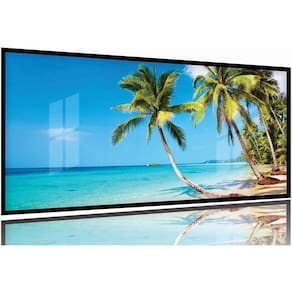 Quadro Decorativo Praia Coqueiro Hd 130x60 Moldura Preta 2x2