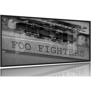 Quadro Decorativo Foo Fighters 130x60 Moldura Preta 2x2