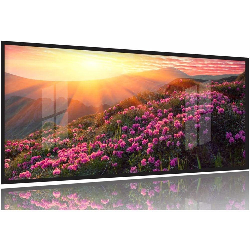 Quadro Decorativo Flores Por Do Sol Hd 130x60 Moldura Preta 2x2