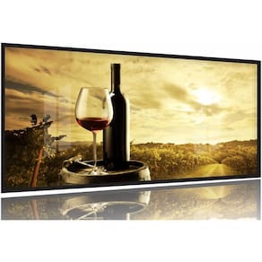 Quadro Decorativo Vinho Pôr Do Sol 130x60 Moldura Preta 2x2