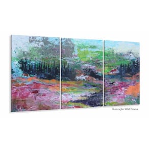Quadro Abstrato Campo Paisagem Escritórios Em Tecido 3 Peça