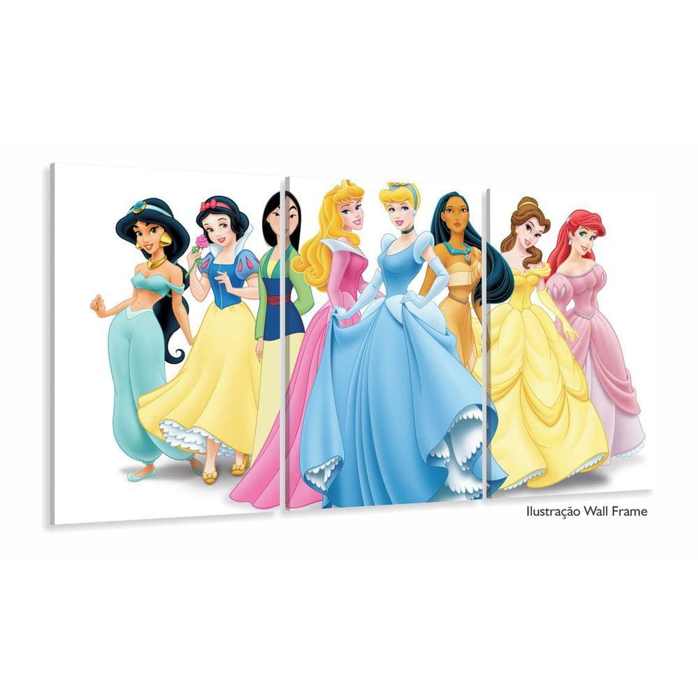 Quadro Decorativo Princesas Disney 100x60 em tecido