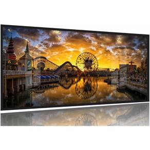 Quadro Decorativo Disney Parque 130x60 Moldura Preta 2x2