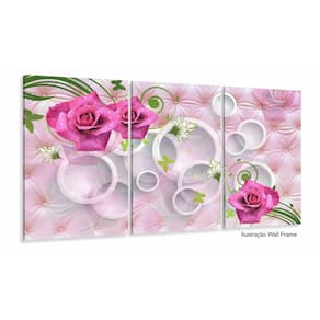 Quadros Decorativos Feminino Rosas Botanico Quarto 120x60 3