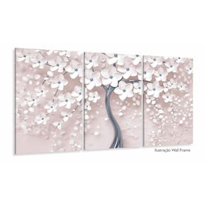 Quadro Árvore Flores Cerejeira Para Sala Apê Mosaico 120x60