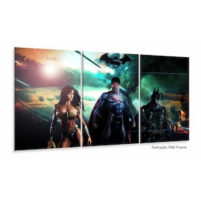 Quadro Decorativo DC Comics 3 peças 120x60 cm em tecido