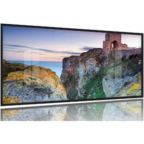 Quadro Decorativo Montanhas Paisagem 130x60 Moldura Preta 2x2