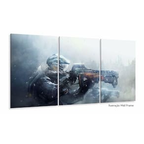 Quadro Decorativos Jogo Gun Gaming com 3 peças 125x60