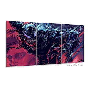 Quadro Decorativo Venom 120x60 3 peças cm em tecido