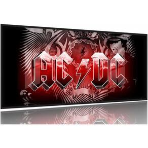 Quadro Decorativo ACDC Banda Musica 130x60 Moldura Preta 2x2