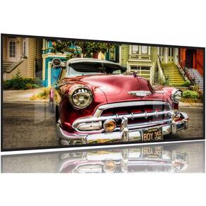 Quadro Decorativo Carro Vintage Escritório130x60 Moldura Preta 2x2