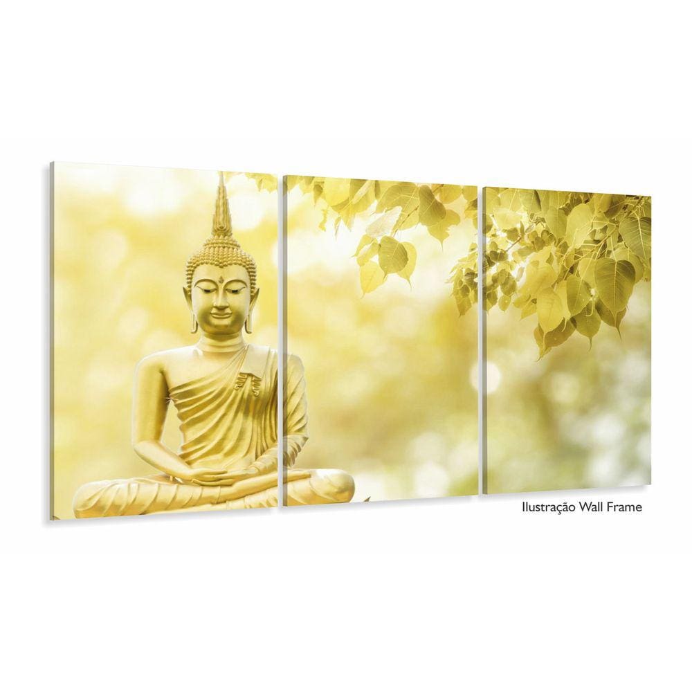 Quadro Decorativo Buda Celestial em Tecido 120x60 3 peças