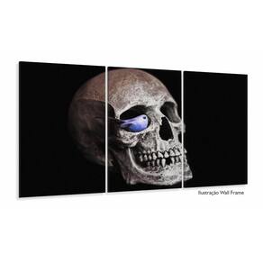 Quadros Decorativos Cranio Rock Caveira Quarto 120x60 3 peça