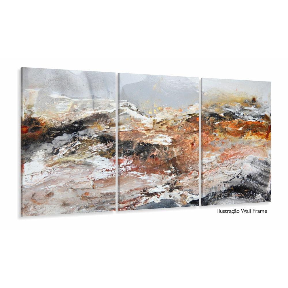 Quadro Decorativo Pintura Marmore Abstrato 3 peças 120x60