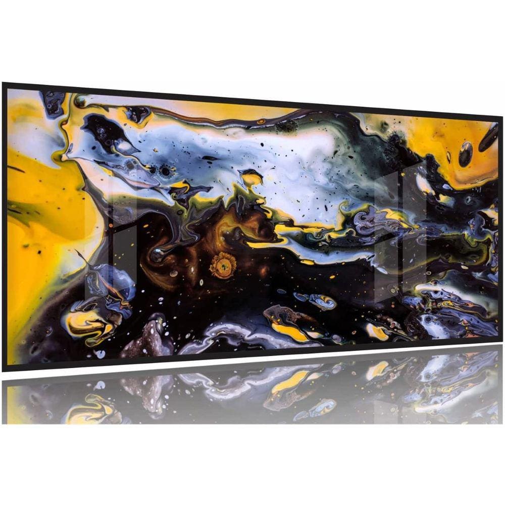Quadro Decorativo Abstrato Geometrico Aqua 130x60 Moldura Preta 2x2