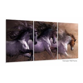 Quadro Decorativo Cavalos Correndo 3 pçs 120x60