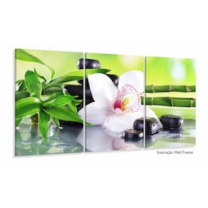 Quadro Decorativo Orquídea Fundo Verde 120x60 Sala Quarto