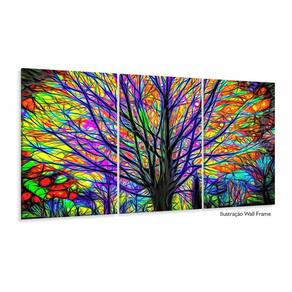 Quadro Decorativo Arvore Colorida 3 pç 120x60