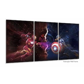 Quadro Decorativo Capitao America Guerra Civil 120x60 3 peça