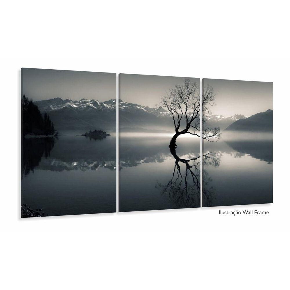 Quadro Decorativo Arvore Seca Rio Sala Quarto 3 peças