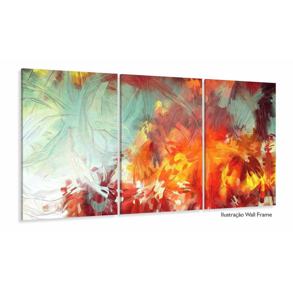 Quadro Decorativo Abstrato Moderno sala quarto 120x60 3 peça