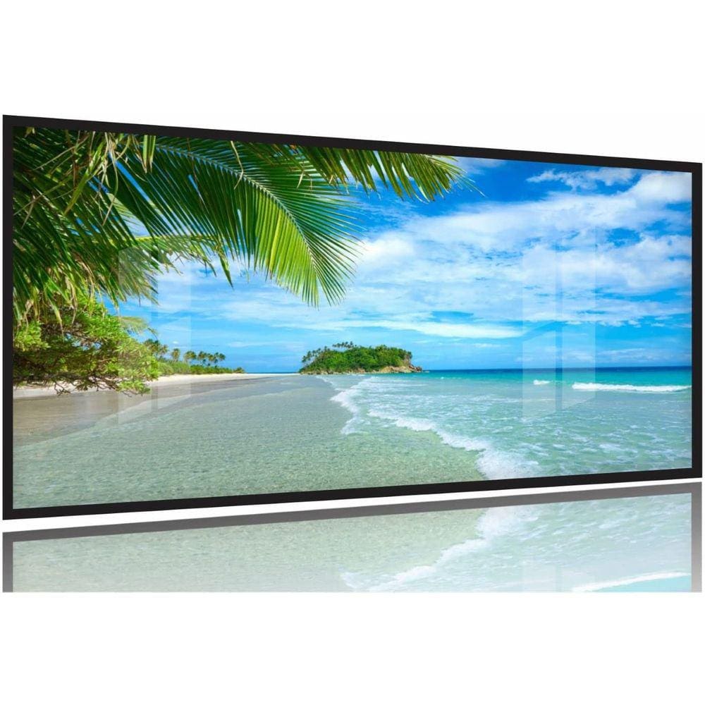 Quadros Decorativos Praia Ilha 130x60 Moldura Preta 2x2