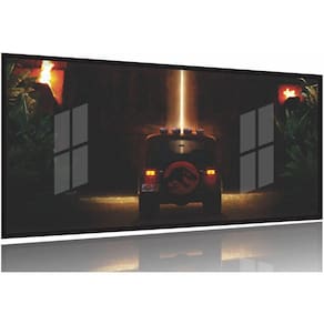 Quadro Decorativo Jurassic Park 130x60 Moldura Preta 2x2