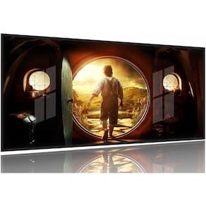 Quadro decorativo Casa Hobbit Filmes 130x60 Moldura Preta 2x2