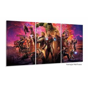 Quadro Decorativo Vingadores E 3 peças 100x60 cm em tecido