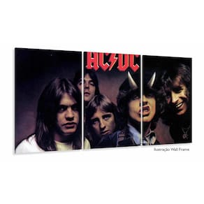 Quadro Decorativo Banda ACDC 120X60 3 PEÇAS