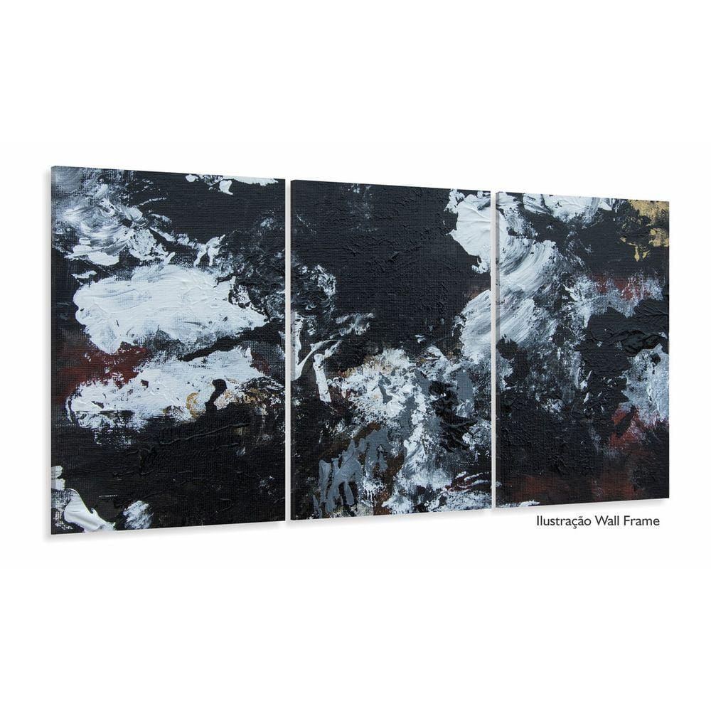 Quadro Abstrato Moderno Preto e Branco Para Sala Hall 120x60