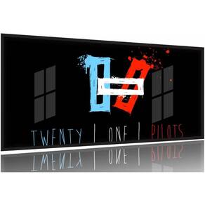 Quadro decorativo Twenty One Pilots - 130x60 Moldura Preta 2x2