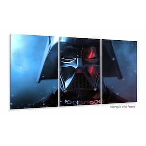 Quadro Decorativo Star Wars Darth Vade 120x60 3 peças