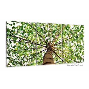 Quadro Árvore Folhagem Verde Mosaico Para Sala Hall 120x60