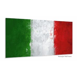 Quadro decorativo Italia Bandeira com Tela de Tecido